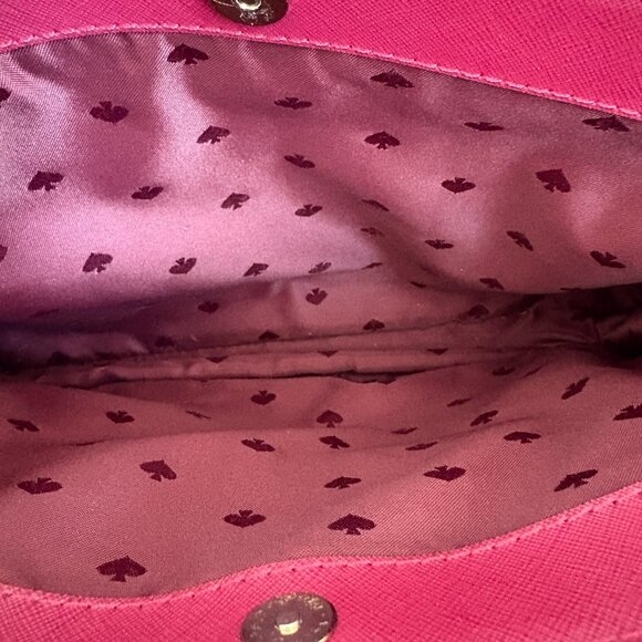 Kate Spade Laurel Way Reese Satchel Crossbody Saffiano Leather Blackberry/Maroon - Picture 15 of 15